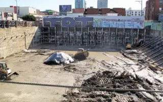 Canteiro de obras onde o técnico em Edificações pode atuar em uma construtora
