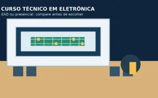 Imagem de curso técnico em Eletrônica EAD ou presencial com bancada de circuitos