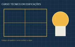 Curso técnico em Edificações e estágio obrigatório: planta e capacete de obra
