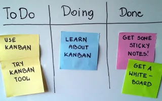 Certificação Scrum vale a pena: quadro Kanban com tarefas de uma equipe ágil